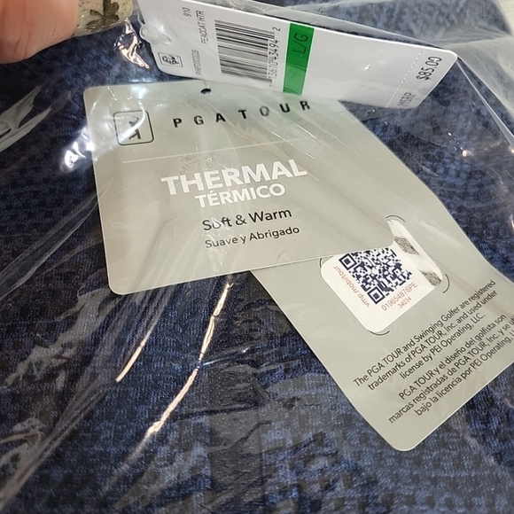 PGA Tour Men's Large 1/4 Zip Moisture Wicking Sweater Peacoat Heather Blue NWT - Picture 5 of 8